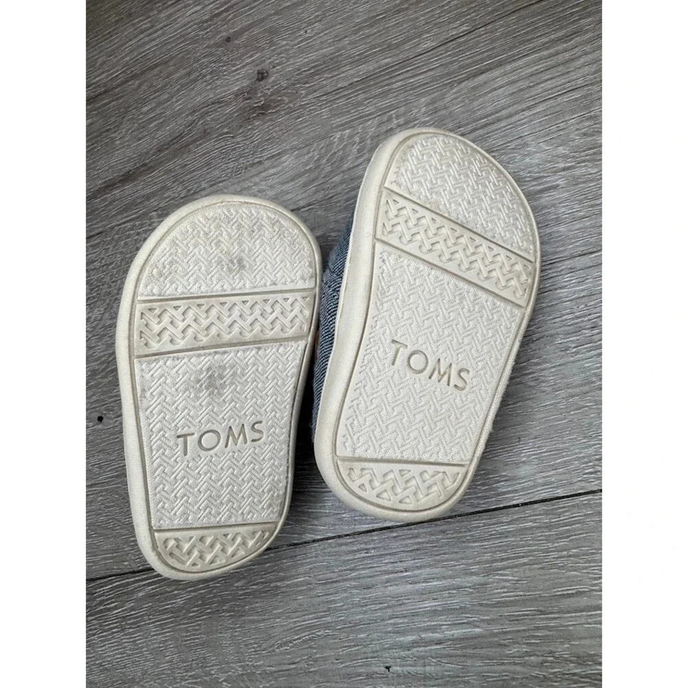 TOMS Toddler Size T3 Slip On Shoes Blue Chambray Casual Kids